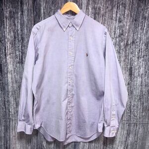 Ralph Lauren Button Long Sleeve Shirt Lavender Classic Fit Size 16.5 34/35